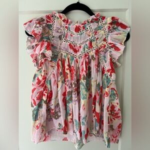 SEA New York Ruffle Sleeve Top Size Large